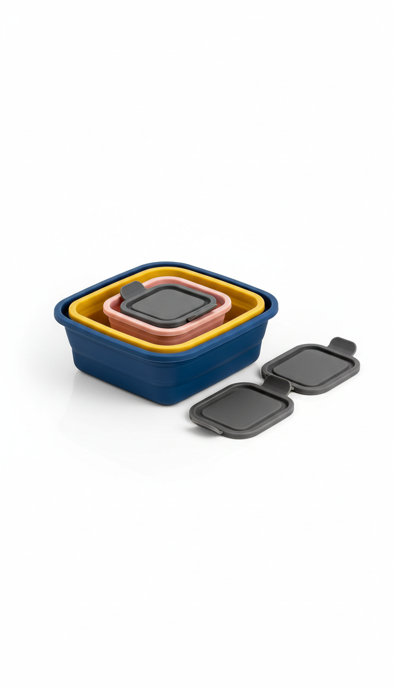 Foldable Silicone Lunch Box Set