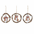 Christmas bauble DKD Home Decor Wood (3 pcs) (14 x 1 x 18 cm)