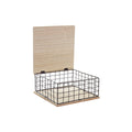Decorative box DKD Home Decor Black Natural Metal MDF Wood