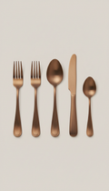 Oiled bronze flatware set