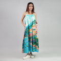 La Dolce Riviera Mediterranean Print Maxi Dress With Pockets - Multicolor