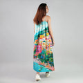 La Dolce Riviera Mediterranean Print Maxi Dress With Pockets - Multicolor