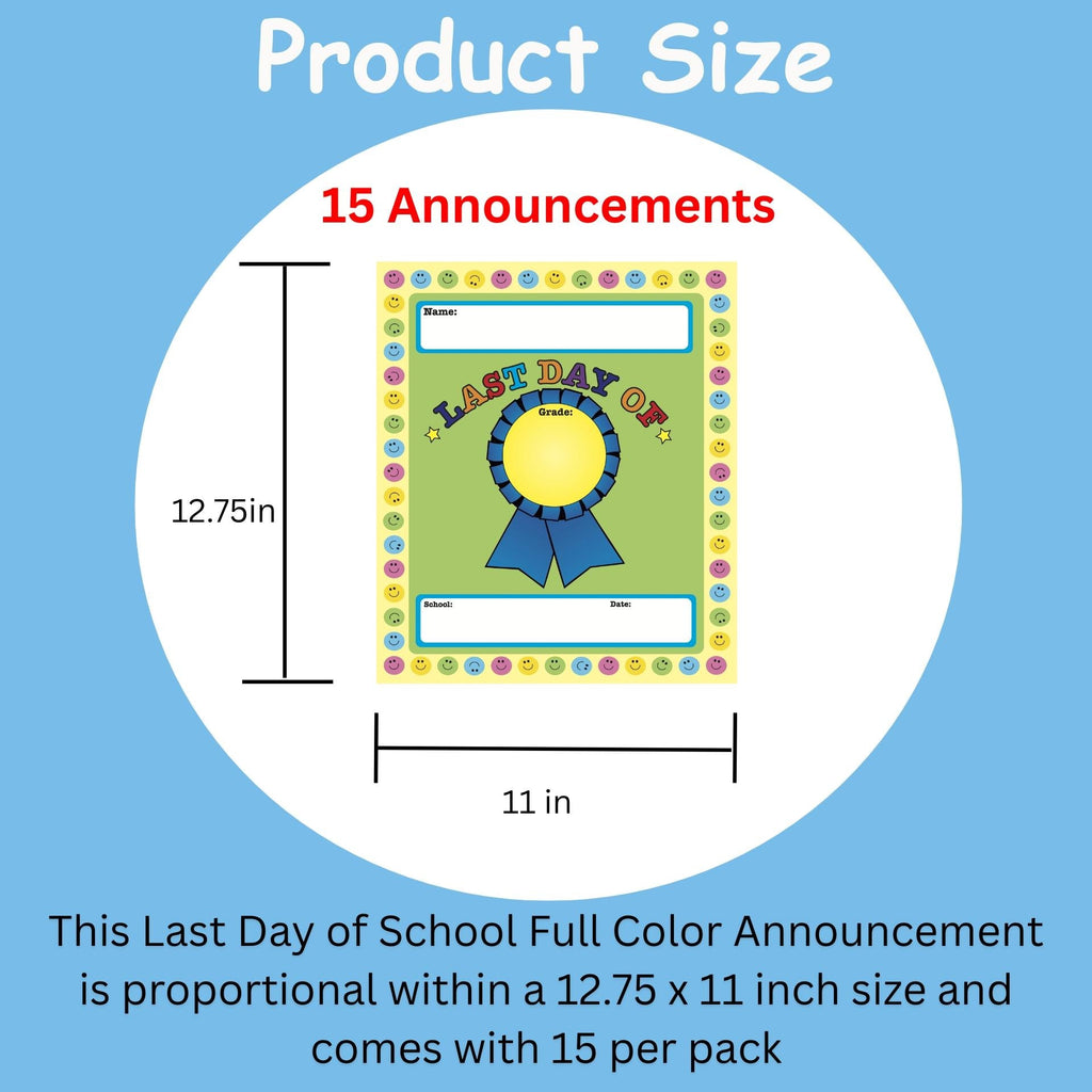 SHAPES ETC. Last Day of School Announcement