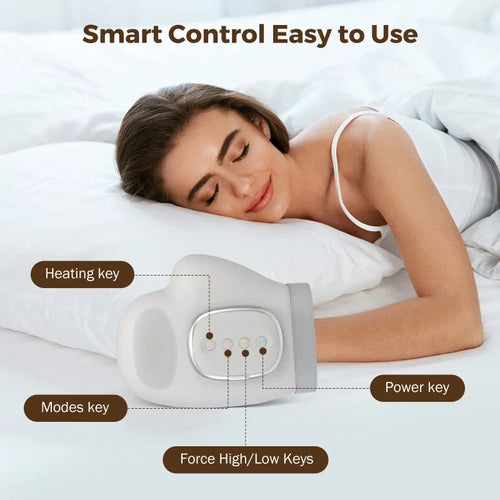 5-Level Electric Hand Vibration Device with Hot Compress Grey