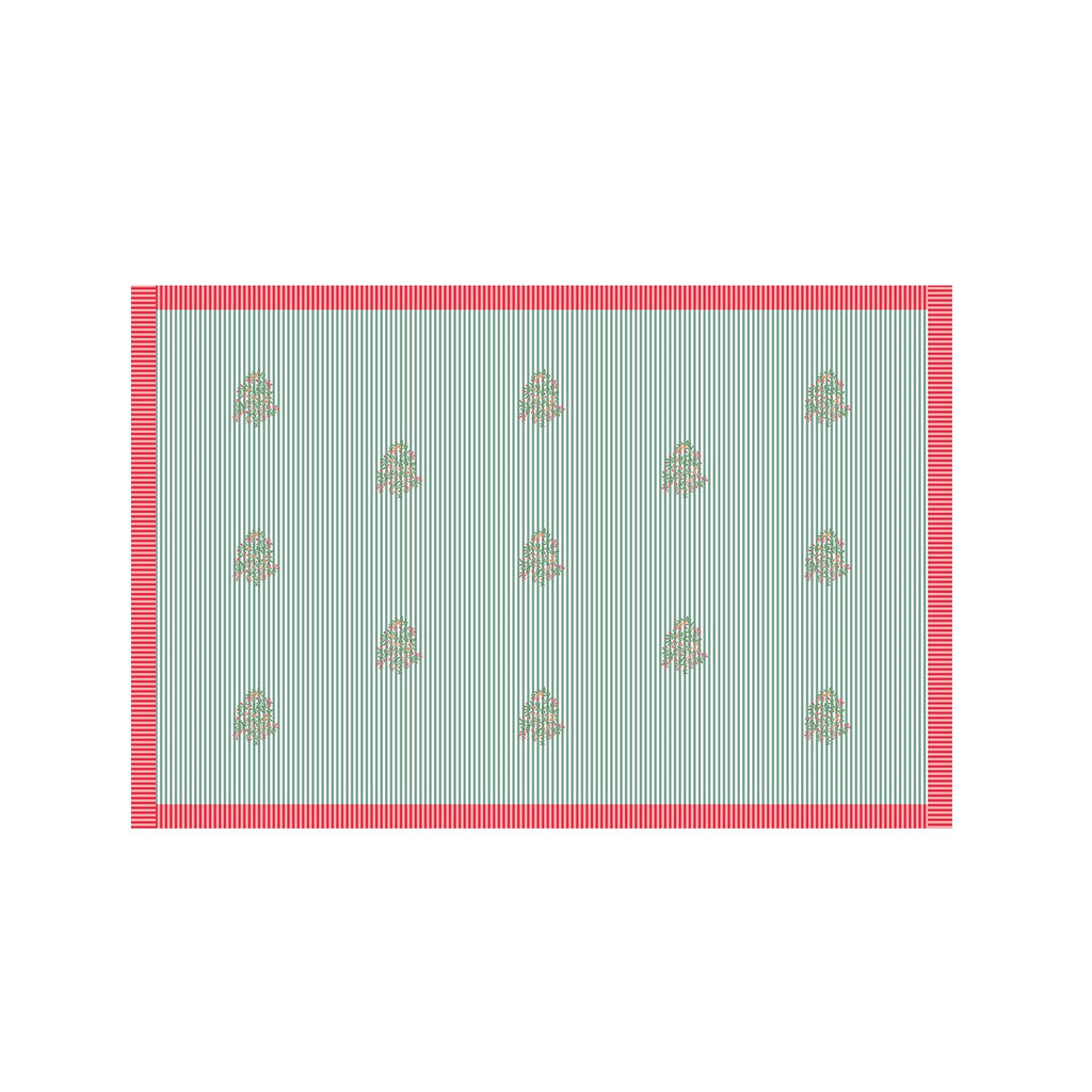Sage Bloom Resort Cotton Sarong - Seagreen & Multicolour