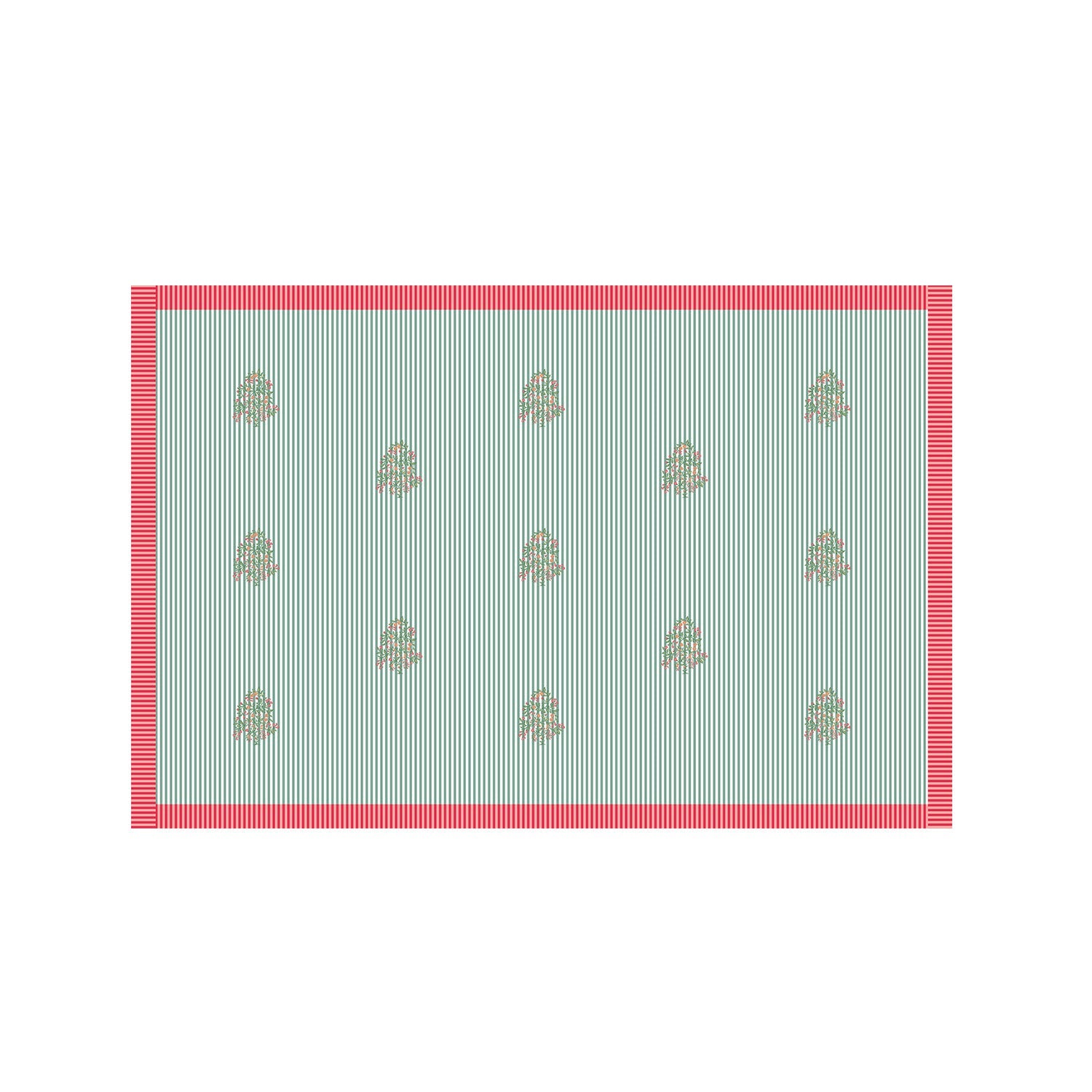 Sage Bloom Resort Cotton Sarong - Seagreen & Multicolour