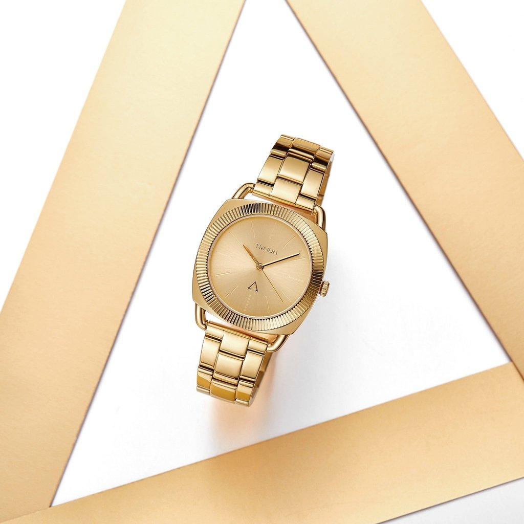 Trnda Women's Gold Stainless Steel Watch, Round Case | Trn-35.8g