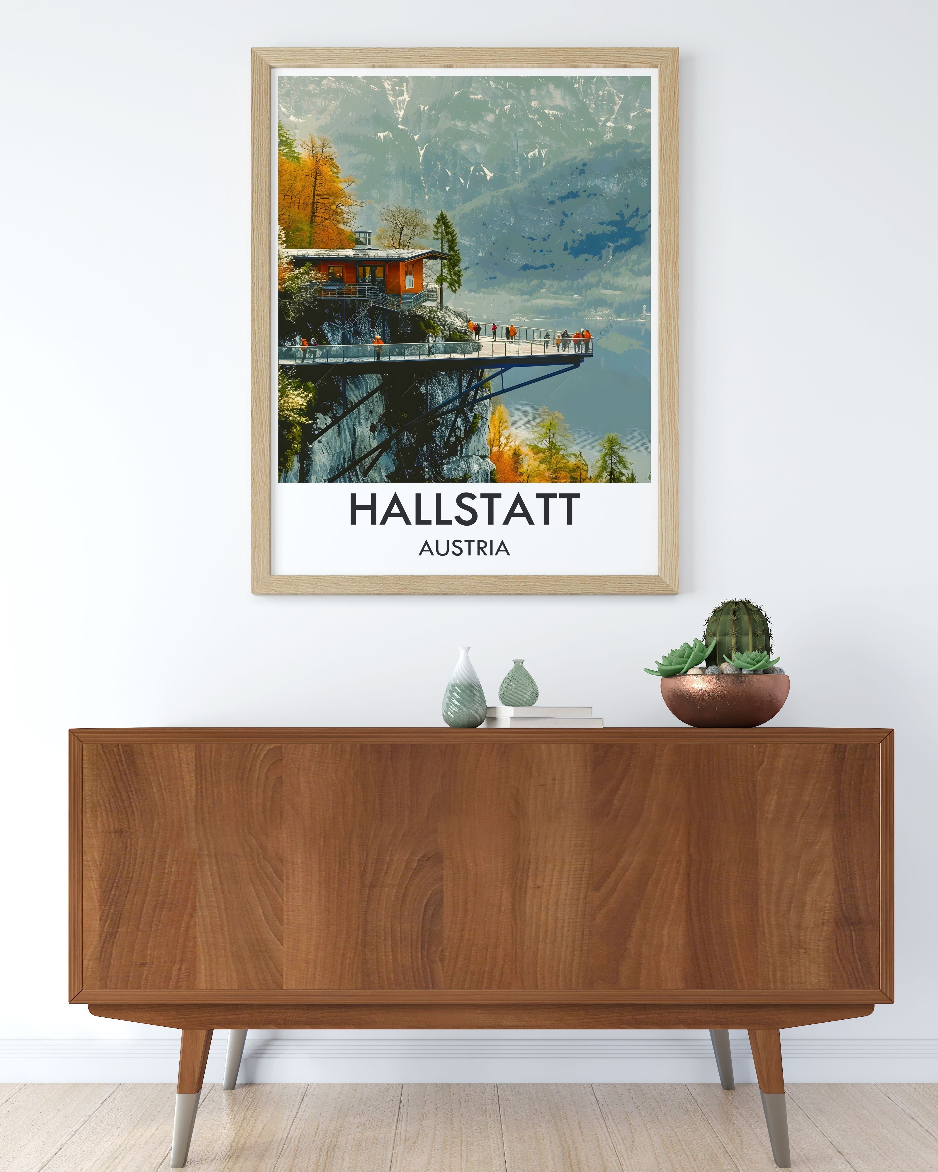 Hallstatt Gallery Wall Art Hallstatt Skywalk Home Decor Austria Home Decor